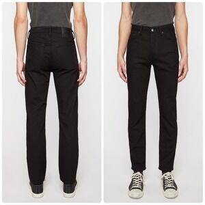 Acne Studios Men's Slim Fit Jeans Size 30 32 River Stay Black Button Fly Tapered